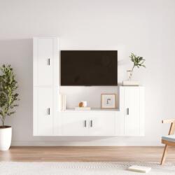 vidaXL 4 részes fehér szerelt fa TV-szekrényszett (3188590)