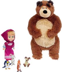 Simba Toys Set Simba Masha and the Bear Masha 12 cm cu ursulet de plus 25 cm si 4 animale - hubners