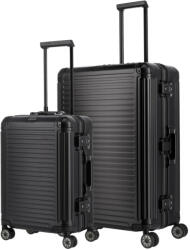 Travelite Next fekete alumínium 4 kerekű 2 részes bőrönd szett (79942-01)