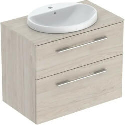 Geberit Selnova Square Set mosdószekrény mosdóval 79x70 cm, két fiókkal, világos hikoridió 502.875. 00.1 (502.875.00.1) - szaniteronline