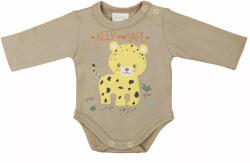 Hosszú ujjú baba body tigris mintával (68) - bézs - babyshopkaposvar