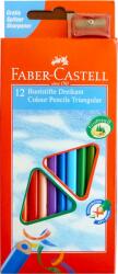 Faber-Castell Creioane colorate 12 culori triunghiulare Faber Castell 120523 + o ascutitoare 120523 (CRECOTFBC12)