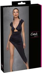 Cottelli Collection Party - aszimmetrikus, gyűrűs ruha (fekete) (27181541031) - sexshopcenter