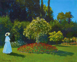 Figured Art Set pictura pe numere, cu sasiu, Femeie in alb in gradina - Monet, 40x50 cm (FA10111-Y)