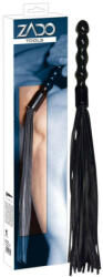 ZADO - bőr korbács, hullámos nyéllel (fekete) (20401741001)