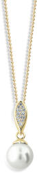 Cutie Jewellery Pandantiv de lux din aur galben cu perle adevărate și zirconii -40-10-X-1