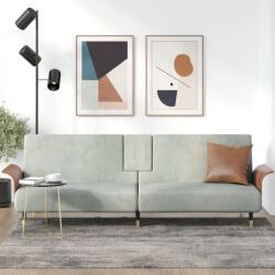 vidaXL Canapea extensibilă cu suporturi de pahar, gri deschis, catifea (351850) Canapea