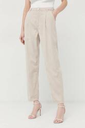 Guess pantaloni femei, culoarea bej, lat, high waist PPYX-SJD05Y_08X