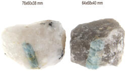  Cuart Fumuriu cu Acvamarin Mineral Natural Brut 64-76 x 60-68 x 38-40 mm - ( XXL ) - 1 Buc