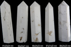  Obelisc Sfalerit Alb Druzy Mineral Natural 1 Varf - 87-91 x 21-24 x 21-24 mm - 1 Buc