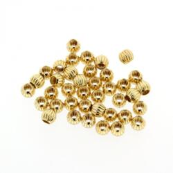 Margele Gold Filled Rotunde - Corrugated Beads 3.0H1.0 mm - 3 Buc