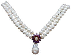 Frumoasa Venetiana Colier argint perle ametist (C1883)