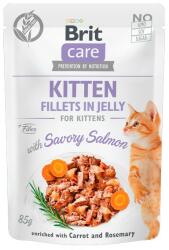 Brit 12x85g Brit Care Kitten fileuri somon in aspic hrana umeda pisici plicuri