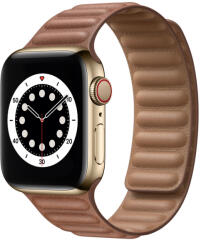 Apple Watch 3/4/5/6/7/8/SE 38/40/41mm barna Loop Leather bőr óraszíj mágneses