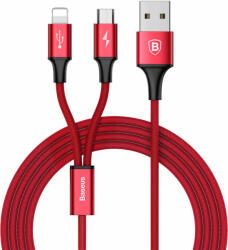 Baseus Rapid 2in1 micro USB/ Lightning kábel 1, 2 m 3A piros