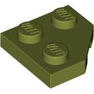 LEGO® 26601c155 - LEGO oliva zöld lap 2 x 2 méretű, lecsapott sarokkal (26601c155)