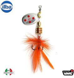 Ilba Lingurita rotativa ILBA TONDO Mosca (Fly) 0/2g-SILVER/RED+FLY ORANGE (ILBA-105110)