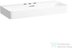 Laufen Val SaphirKeramik 95x42 cm-es mosdó 3 csaplyukkal, LCC bevonattal, fehér H8102874001081 (H8102874001081)