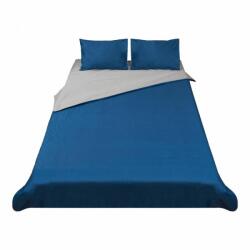 Heinner King Size bed set, 2 colors design, made of 100% cotton, density 144TC. Product dimensions: 2 pillow covers 50x70 cm, duvet cover sheet 200x220 cm, flat sheet 220x240 cm (HR-KGBED144-BLU) - Technodepo Lenjerie de pat