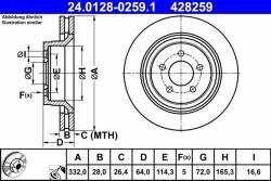 ATE Disc frana ATE 24.0128-0259.1 (24.0128-0259.1)