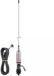 Lemm Antena CB LEMM TURBO IMPERO, Silver, lungime 200 cm, castig 7dB, 26.5-28Mhz, 2500W, cablu RG58 4m, fabricata in Italia (PNI-AT-661-S) - eldaselectric