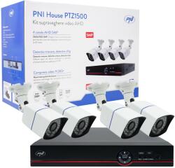 PNI Kit supraveghere video AHD PNI House PTZ1500 5MP - DVR si 4 camere exterior (PNI-PTZ1500) - eldaselectric