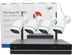 PNI Kit supraveghere video PNI House WiFi660 NVR 8 canale si 4 camere wireless de exterior 3MP, P2P, IP66 (PNI-WF660) - eldaselectric