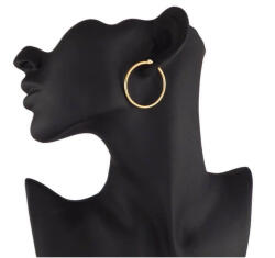  30 mm karika fülbevaló, arany színű nemesacél női fülbevaló