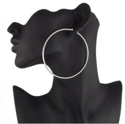 70 mm karika fülbevaló, ezüst színű női nemesacél fülbevaló