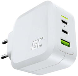 Green Cell Incarcator de retea GC PowerGaN 65W 2x USB-C Power Delivery, 1x USB-A Quick Charge 3.0 Alb (31011) - pcone