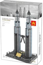 WANGE Petronas tornyok Kuala Lumpur - Malájzia | 1175 db építőkocka | lego-kompatibilis építőjáték | WANGE 5213 (5213)