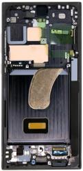 Samsung S918 Galaxy S23 Ultra Előlap Keret+LCD Kijelző+Érintőpanel, Fekete, Phantom Black (GH82-30465A, GH82-30466A) Gyári, Service Pack