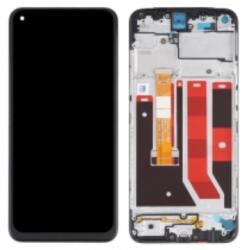  Oppo A33 2020 előlap keret, lcd kijelző érintőpanellel fekete, OEM gyári felújított