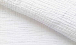 Dupla géz / Muszlin textil - 155 cm - Fehér