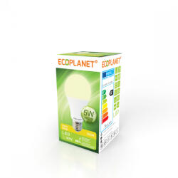 ECOPLANET Bec LED Ecoplanet, E27, 5W (40W), 450 LM, A+, lumina calda 3000K, Mat (ECO-0002)
