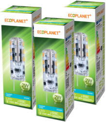 ECOPLANET Set 3 Buc - Bec LED Ecoplanet G4, 2W (15W), 170 LM, G, lumina rece 6500K, Mat (ECO-0105X3)