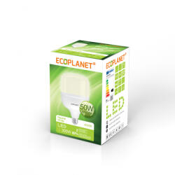 ECOPLANET Bec LED Ecoplanet T140 forma cilindrica, E27, 50W (300W), 4750 LM, F, lumina neutra 4000K, Mat (ECO-0208)