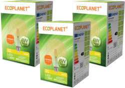 ECOPLANET Set 3 Buc - Bec LED G125 filament Ecoplanet Vintage, E27, 6W (60W), 660 LM, E, lumina calda 3000K, Transparent Ambra Auriu (ECO-0283X3)