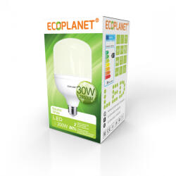 ECOPLANET Bec LED Ecoplanet T100 forma cilindrica, E27, 30W (200W), 2850 LM, F, lumina neutra 4000K, Mat (ECO-0201)
