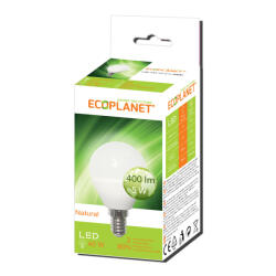 ECOPLANET Bec Led, Ecoplanet, glob mic, G45 230V 5W, lumina neutra 4000K, E14 (ECO-0118)