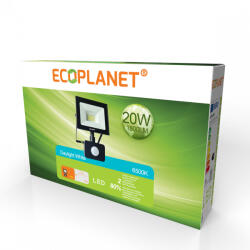 ECOPLANET – Saving The Future Proiector LED + Senzor, Ecoplanet, Slim Tablet SMD, 20W (100W), 1800LM, 220V, lumina rece 6500k (ECO-0128)