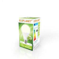 ECOPLANET Bec LED Ecoplanet, E27, 5W (40W), 450 LM, A+, lumina neutra 4000K, Mat (ECO-0070)