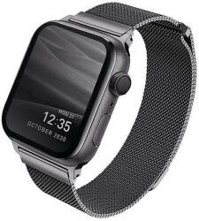 UNIQ óraszíj Dante Apple Watch Series 1/2/3/4/4/5/6/7/8/9/SE/SE2 38/40/41mm rozsdamentes acél grafit