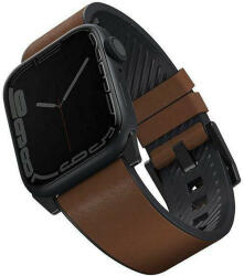 UNIQ óraszíj Straden Apple Watch Series 1/2/3/4/4/5/6/7/8/9/SE/SE2/Ultra/Ultra 2 42/44/45/49mm. Bőr hibrid szíj barna