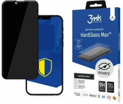 3mk Protection Glass Max Privacy iPhone 13/13 Pro 6.1" fekete, teljes képernyős kijelzővédő fólia betekintés védelemmel