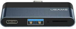 USAMS Adapter HUB USB 3.0/USB-C/Micro SD szürke