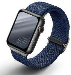 UNIQ óraszíj Aspen Apple Watch 40/38/41mm Series 1/2/3/4/4/5/6/7/8/9/SE/SE2 fonott oxford kék
