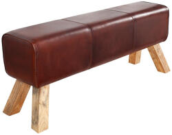 Invicta interior Banca BOCK 120 cm din piele naturala si lemn de mango maro (36269)