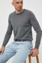 HUGO BOSS gyapjú pulóver könnyű, férfi, szürke - szürke M - answear - 43 990 Ft