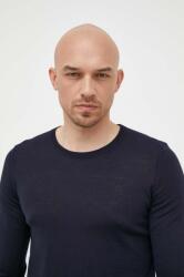 HUGO BOSS gyapjú pulóver könnyű, férfi, sötétkék - sötétkék XXL